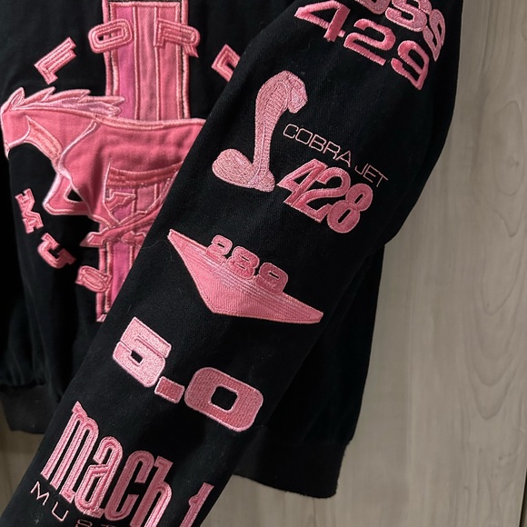 90s JH Racing Shelby Mustang Jacket Pink and Black - Picture 3 of 5
